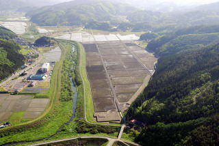 青木地区（整備後）全景の写真