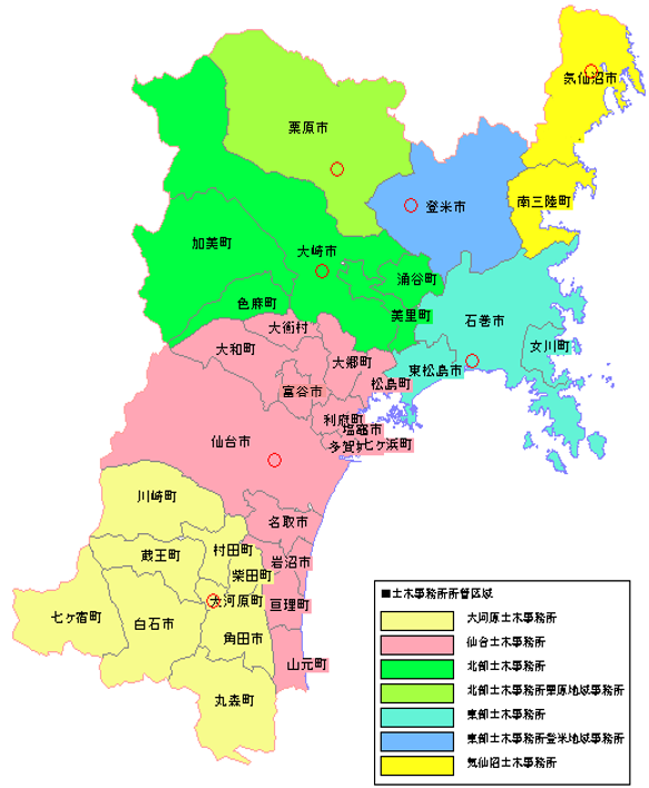 宮城県管内図