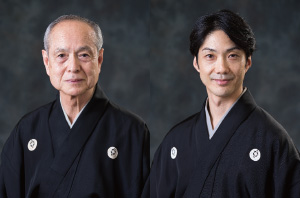 野村万作師（左）、野村萬斎師（右）の写真