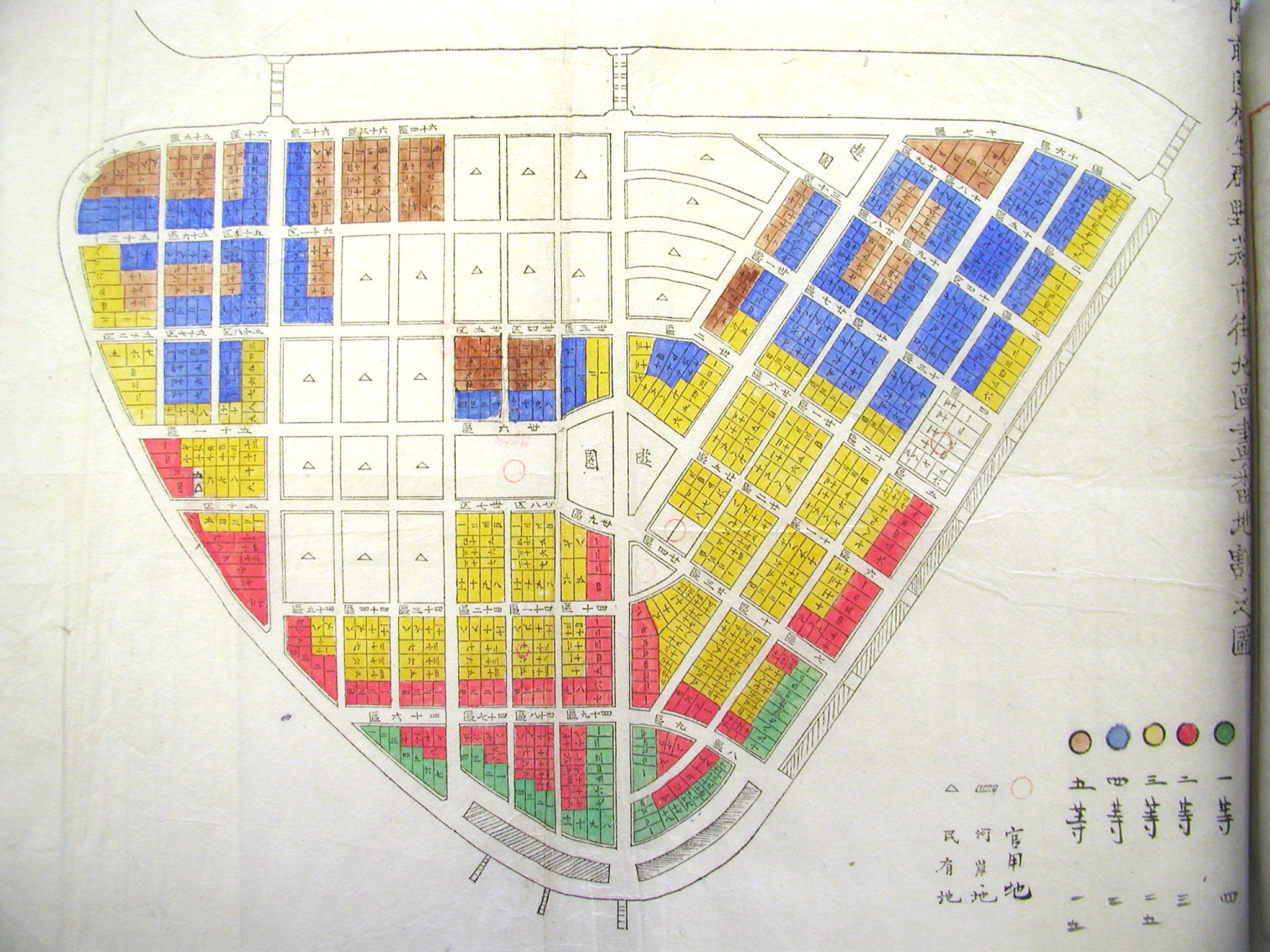 陸前国桃生郡野蒜市街地区画番地割之図