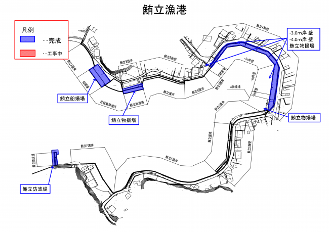 鮪立漁港の地図です