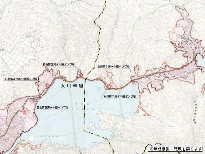北上川下流東部流域の拡大図2