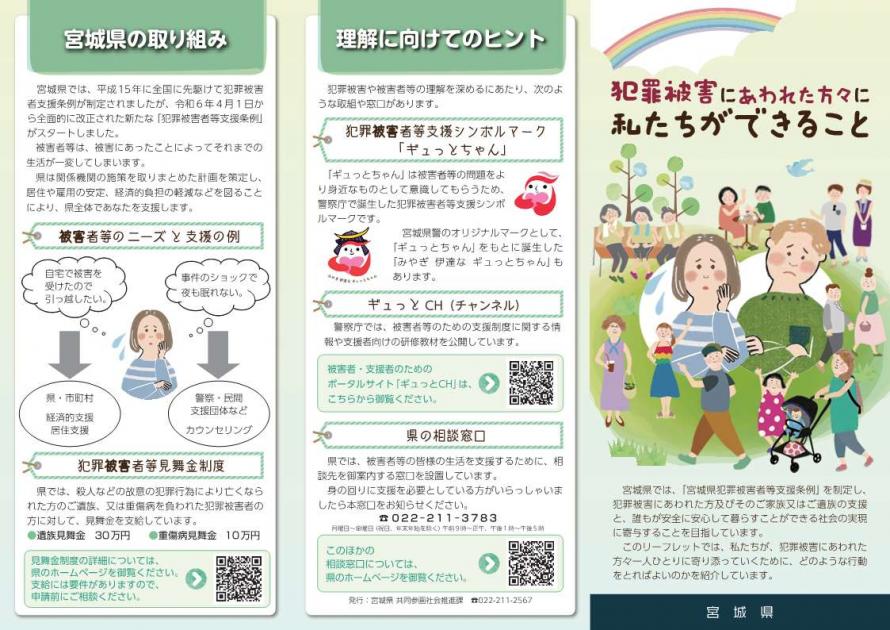 犯罪被害にあわれた方々に私たちができること(リーフレット)画像1