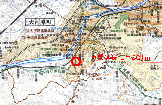 一軒地道路改良事業の位置図