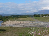 大河原河川公園から見た蔵王の写真です