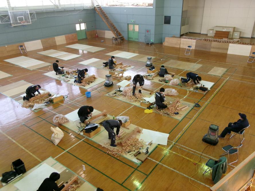 体育館にて検定練習