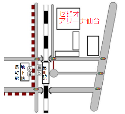 最寄駅からゼビオアリーナ仙台までの地図画像