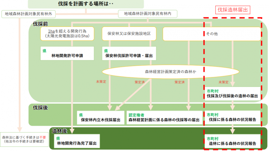 立木の伐採に係る手続きフロー