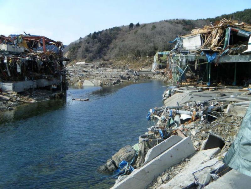 女川橋被災状況の写真です。
