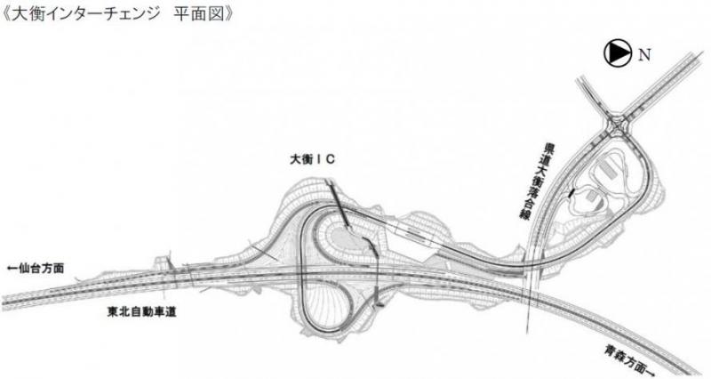 大衡インターチェンジ平面図です。