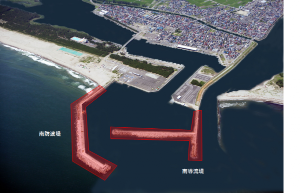 閖上漁港では、転落事故防止のため防波堤への立入を禁止しています。