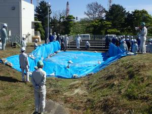 管理用道路の横断バイパス設置完了の様子