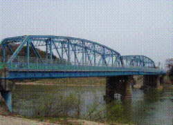 丸森橋添架橋状況の写真