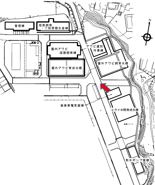 種苗生産施設配置図撮影位置図