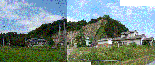 大欠山の被災全景