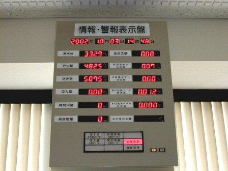 惣の関ダムの情報表示盤の写真です