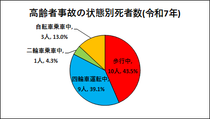 高齢者事故の状態別死者数