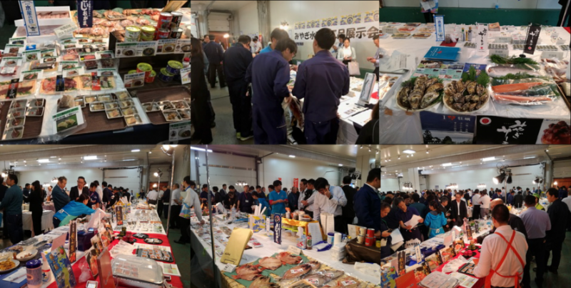 名古屋市で行われた展示商談会でみやぎの水産物をPRしました。