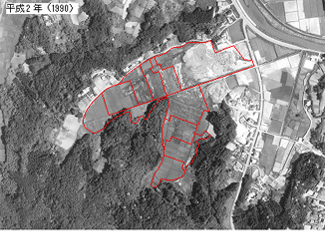 処分場設置許可以降の空中写真（平成2年）