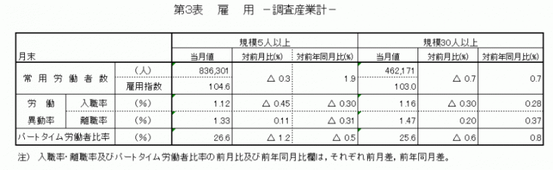 雇用と賃金表3