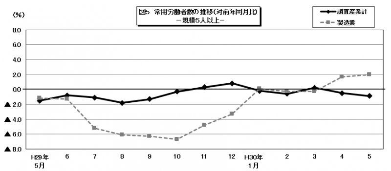 図5　常用労働者数の推移