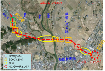 横断箇所の画像