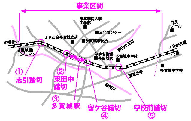 事業区間の地図です