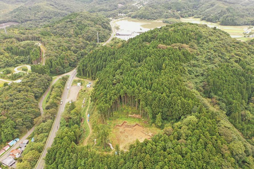 写真1馬牛館跡の航空写真