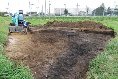 彦右エ門橋窯跡の灰原検出状況