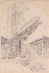 小山正太郎《上野原新田村農家》1905年