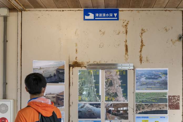 야마모토초 지진 재해 유구 나카하마 초등학교