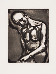 ROUAULT, Georges. “The difficult task of living…” from MISERERE, Print executed 1922