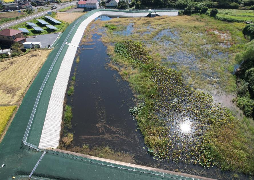 防災重点農業用ため池「境堤」の工事が完了しました