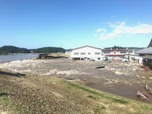 大郷町吉田川決壊の様子の写真