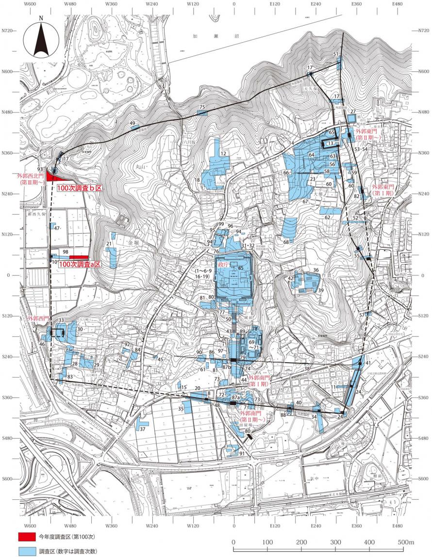 100次調査区の位置