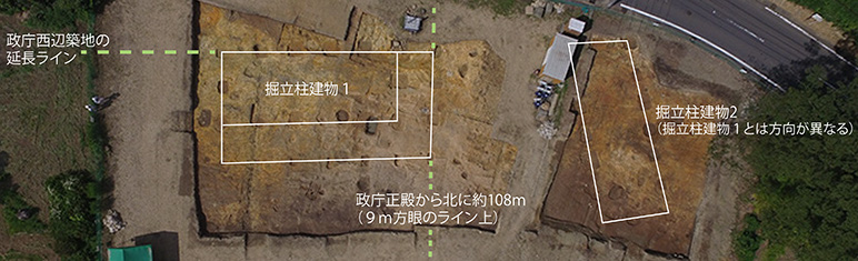 95次調査区と掘立柱建物