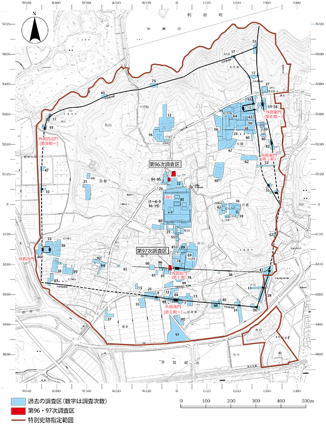 96・97次調査区の位置
