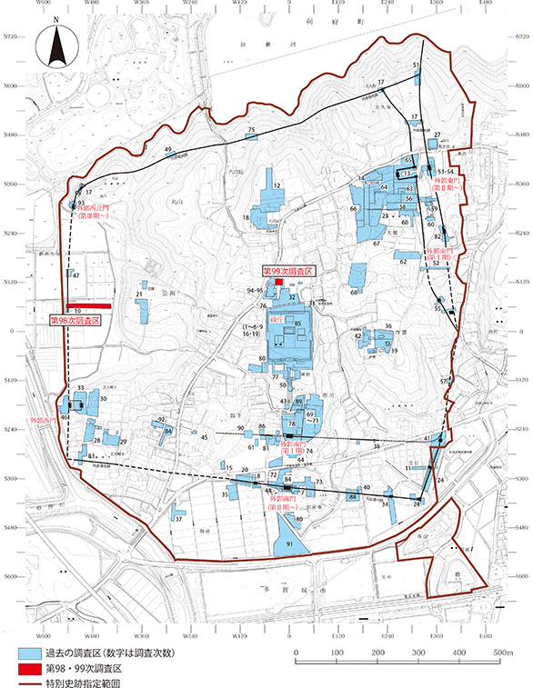 98・99次調査区の位置