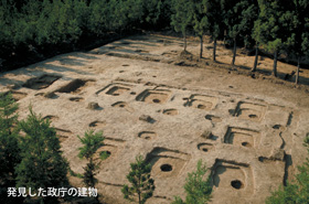 桃生城跡政庁の建物跡