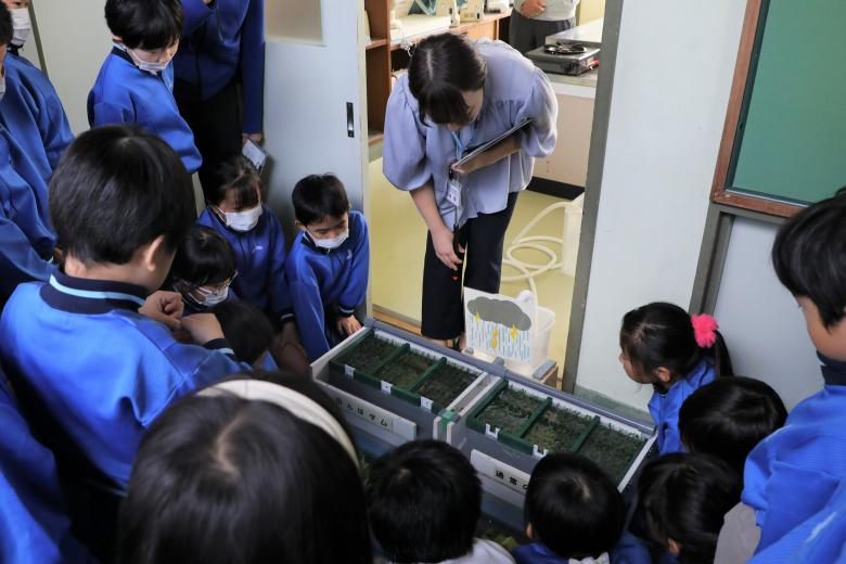 「田んぼダム」出前講座の様子（令和6年10月、大和町）