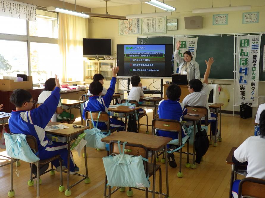 ちいきを守る田んぼダムの講義