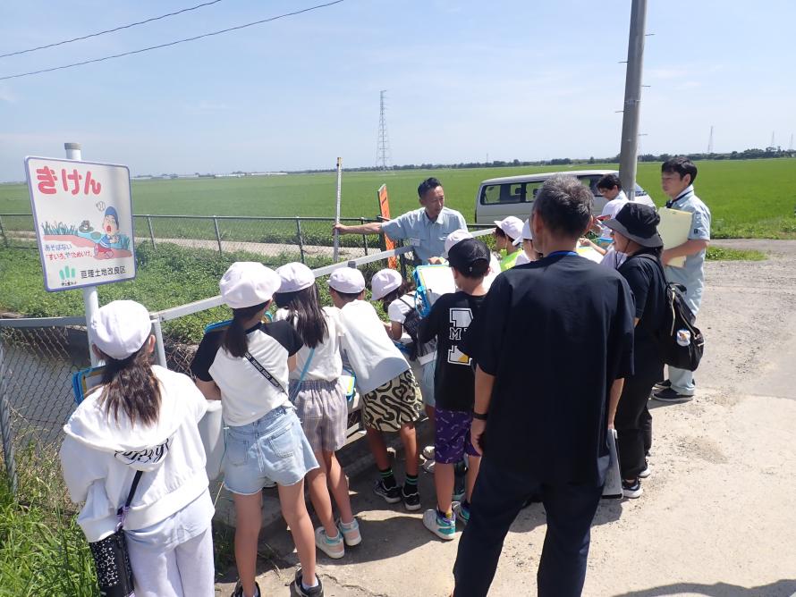 山元町立山下第一小学校で亘理用水学習会が行われました