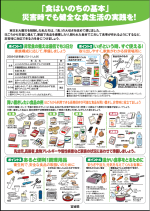 「食はいのちの基本」災害時でも健全な食生活の実践を！