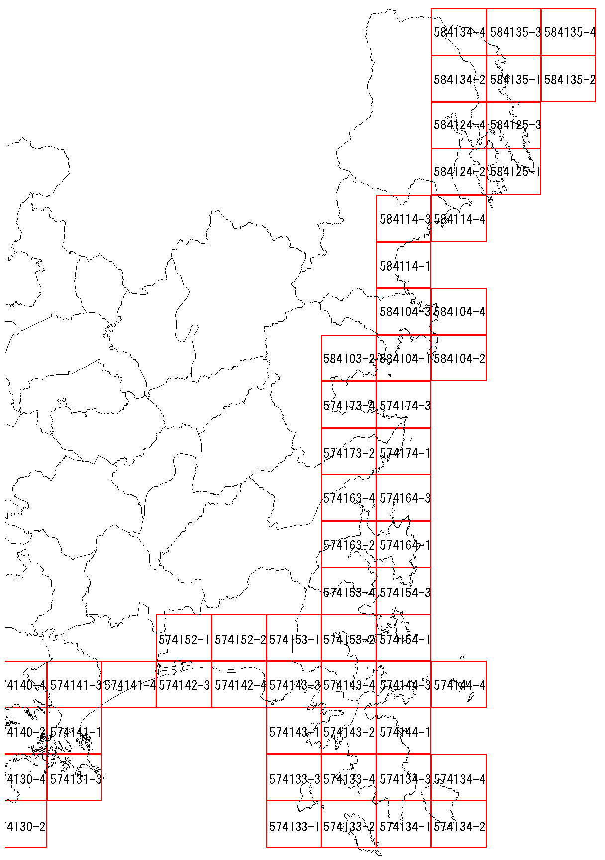 宮城県北部沿岸地域の地図