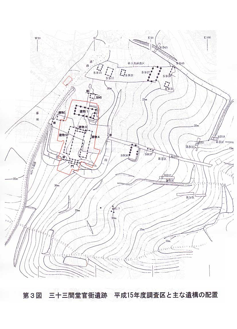 第3図今回までの調査で発見された主な遺構配置図