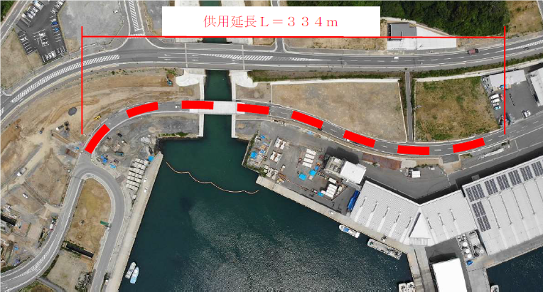 女川漁港道路供用開始区間