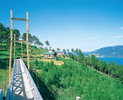 石巻市牡鹿・御番所公園の写真(右奥は金華山)
