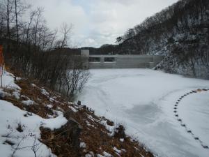 1月24日(左岸側から堤体上流)