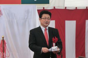 西村明宏国土交通副大臣兼復興副大臣より来賓祝辞の写真です。