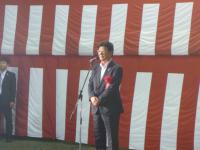 佐藤仁 南三陸町長より来賓祝辞の写真です。